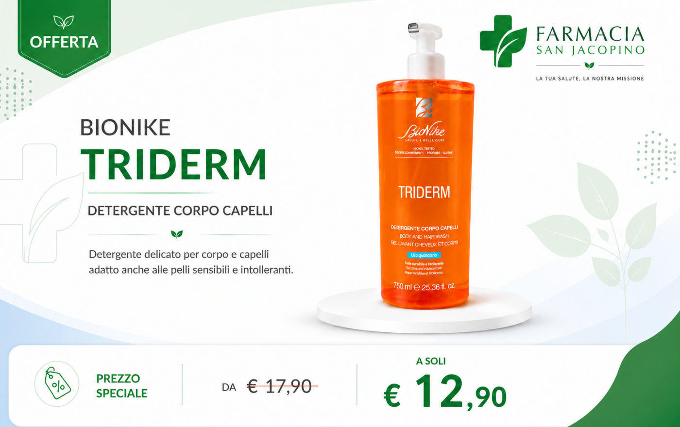 BioNike Triderm Detergente scontato 